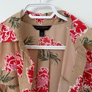 Banana Republic Red Floral Blouse